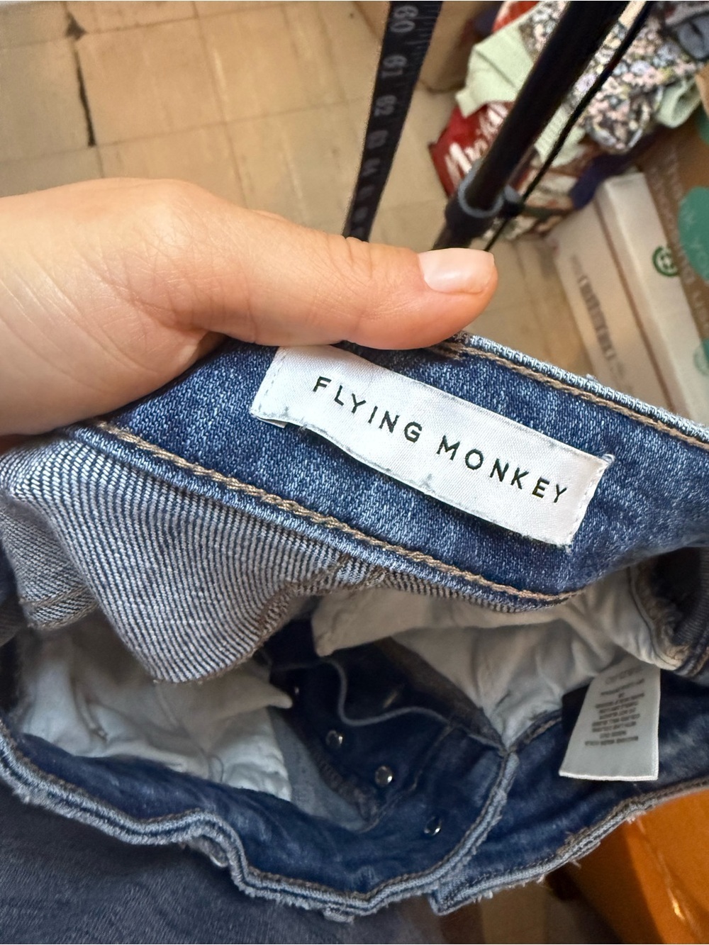Flying Monkey Distressed High Rise Flare Stretch Jeans - Picture 6 of 8